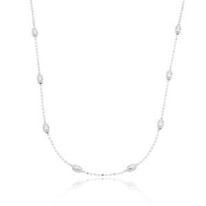 Colar De Prata Bolinha Oval