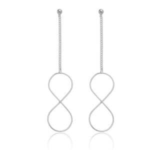 Brinco De Prata Infinito Fio Pendurado
