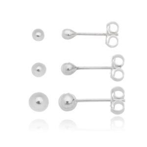 Brinco De Prata Trio Bolinhas
