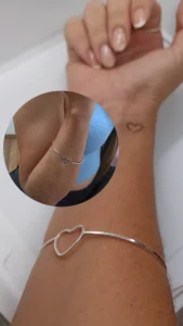 Bracelete de Prata Coração