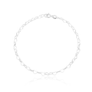 Pulseira De Prata Corações Unidos