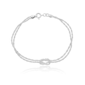 Pulseira De Prata Trançada Nó