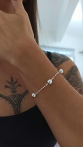 Pulseira De Prata Bola Média