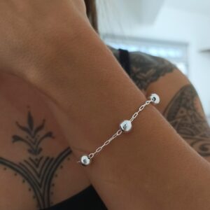 Pulseira De Prata Bola Média