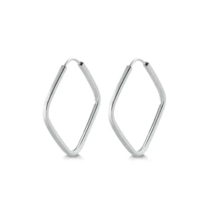 Brinco De Prata Argola Losango