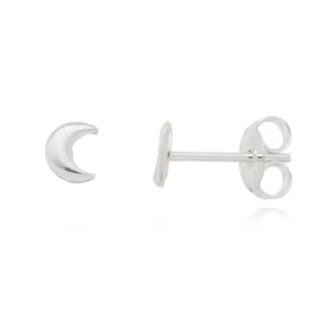 Brinco De Prata Lua Média