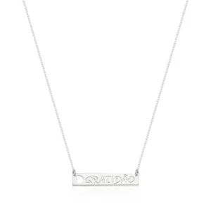 Colar De Prata Chapa Gratidão