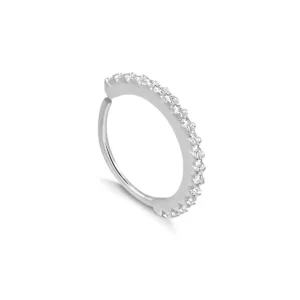 Piercing De Prata Para Nariz Argola Cravejada