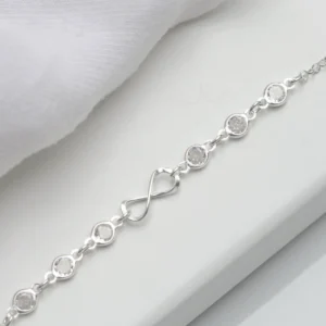 Pulseira De Prata Infinito Com Zircônias