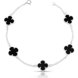 Pulseira De Prata 5 Trevos